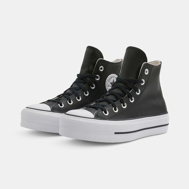 Converse Chuck Taylor All Star Lift Platform Leather, nero/bianco