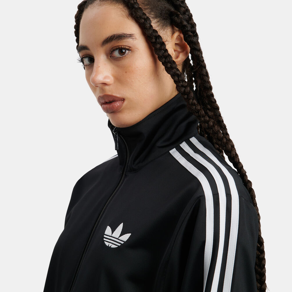Felpa con zip adidas Track top adicolor Classic Firebird Loose, nero/bianco