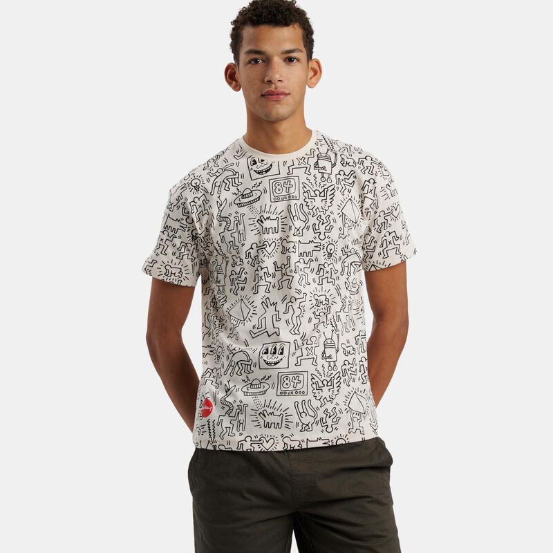 T-shirt Speedy Tee Keith Haring Allover, bianco/nero/rosso