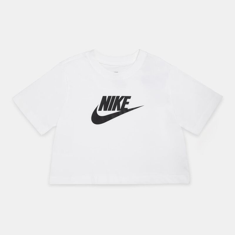 T-shirt Nike Sportswear Crop ragazzi, bianco/nero