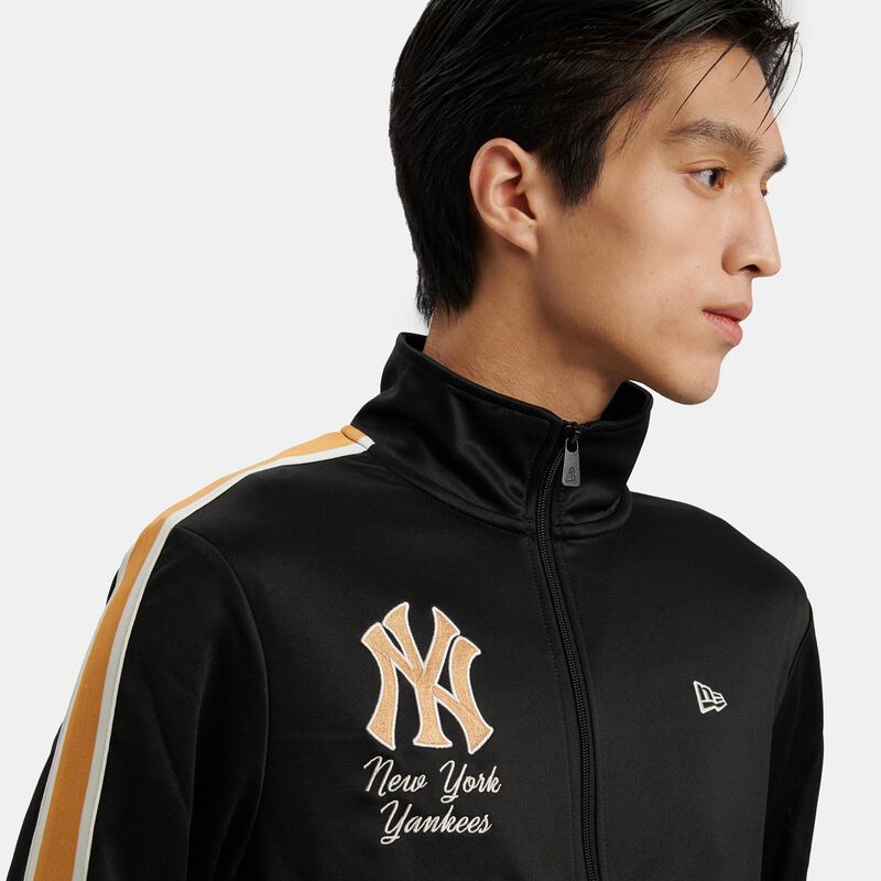 Felpa con zip New Era MLB Track SMU, nero/giallo/bianco