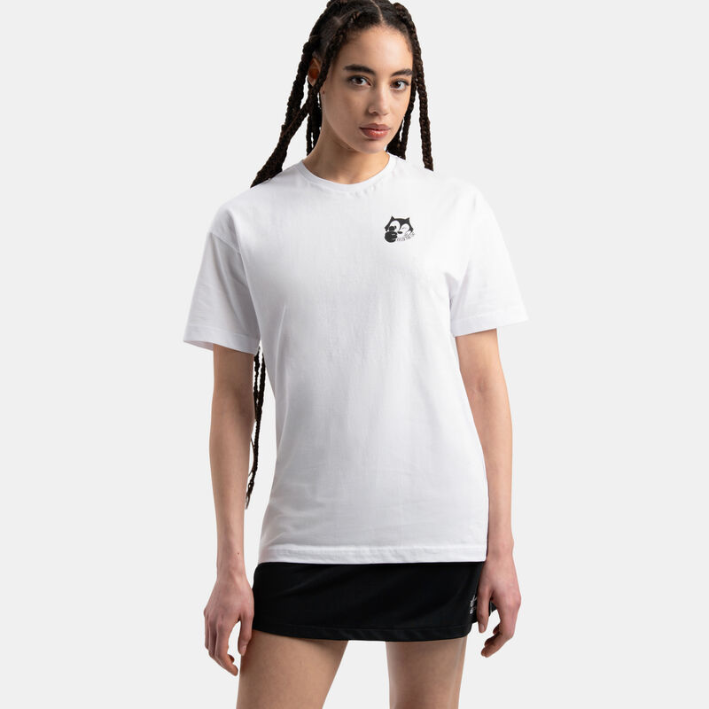 T-shirt Speedy Tee Felix Cat, bianco/nero