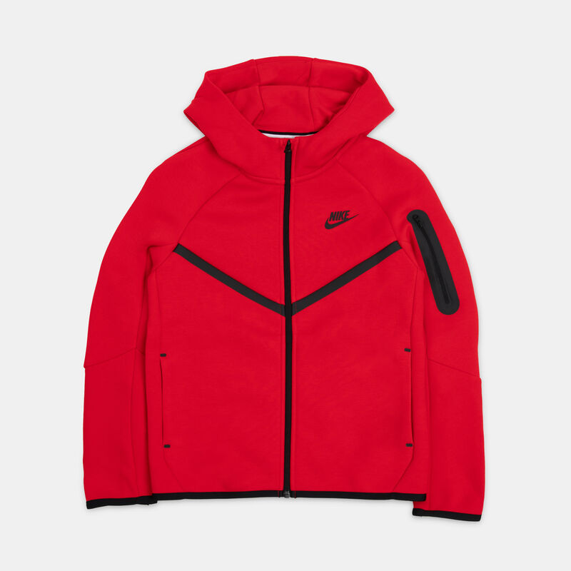 Felpa con zip Nike Sportswear Tech ragazzi, rosso/nero