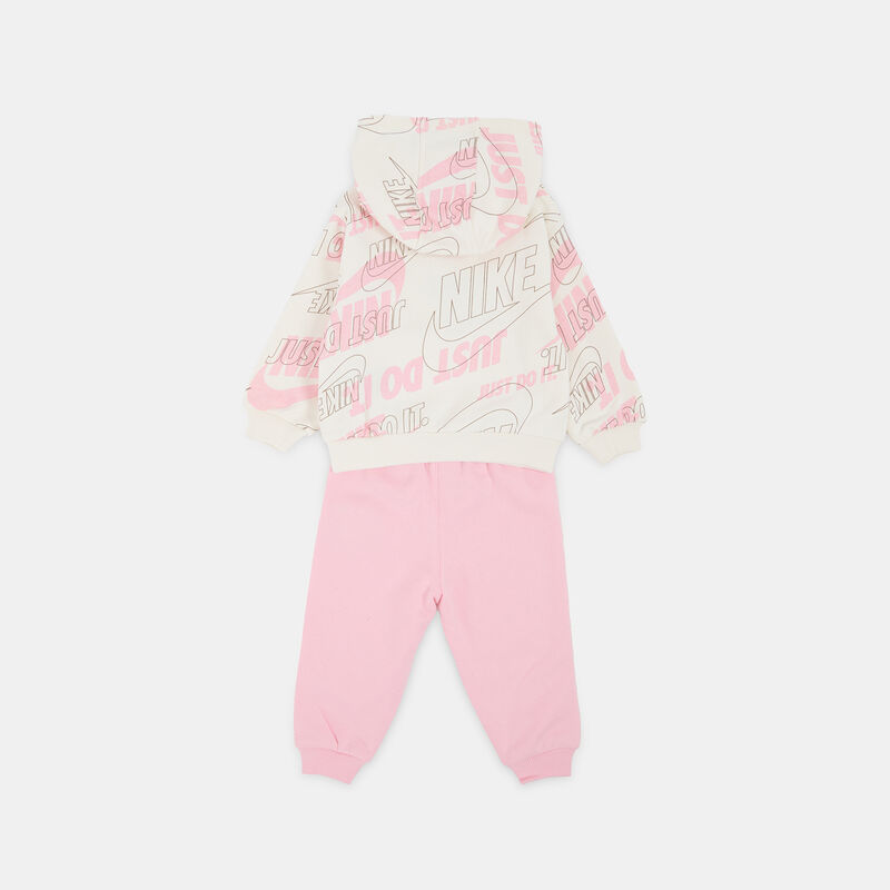 Completo Nike Sportswear Club Fleece Graphic neonati, rosa/bianco