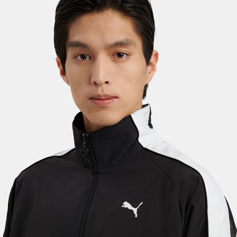 Felpa con zip Puma T7 Oversize, bianco/nero