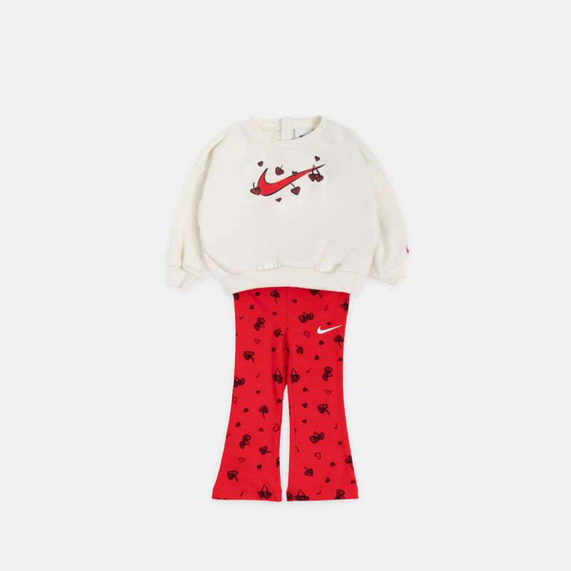 Completo Nike Crew Leggings Set neonati, rosso/beige