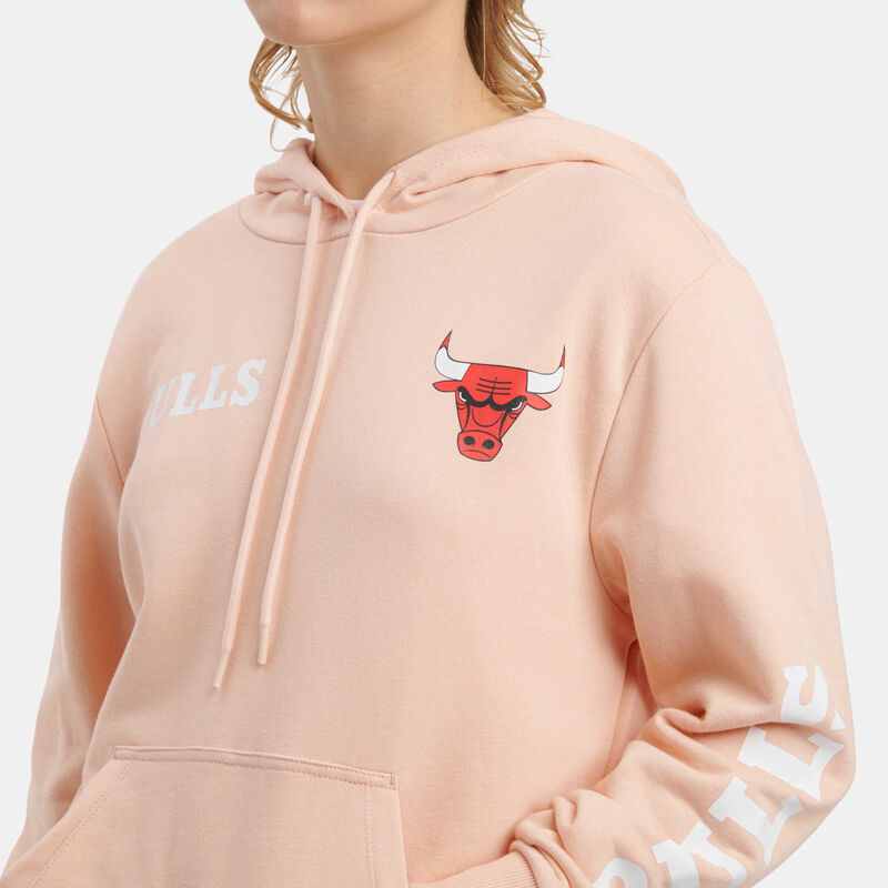 Felpa New Era Chicago Bulls NBA Wordmark Hoodie, rosa/bianco