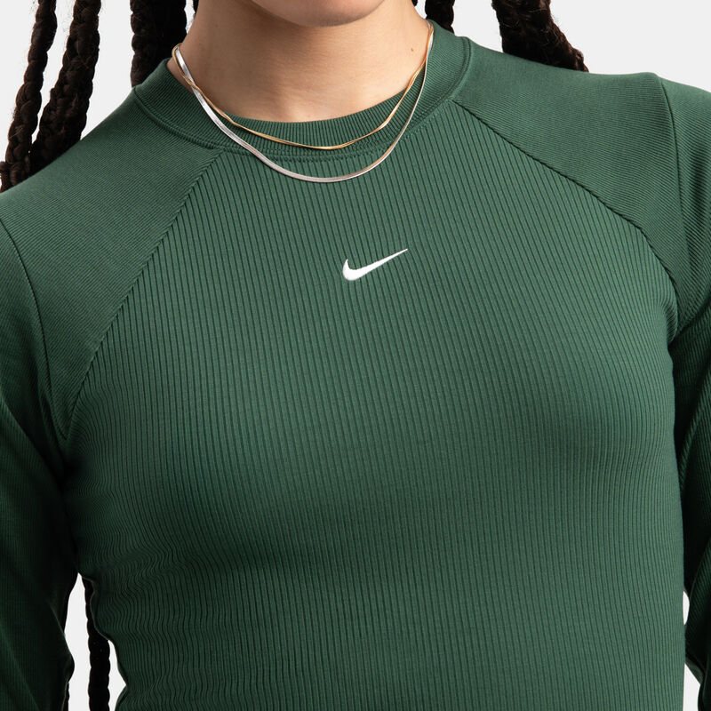 Maglia a maniche lunghe Nike Sportswear Chill Knit, verde/bianco