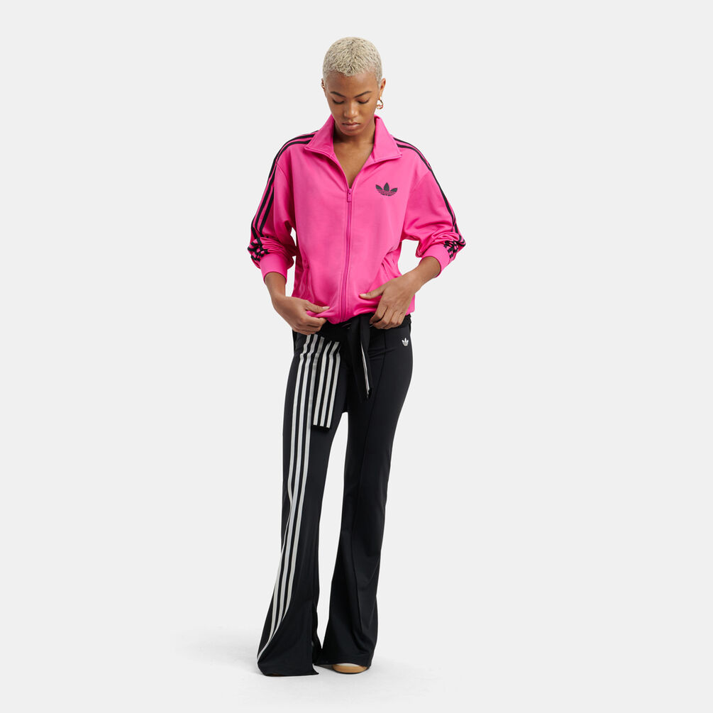 Felpa con zip adidas Track adicolor Classic Firebird Loose, fucsia/nero