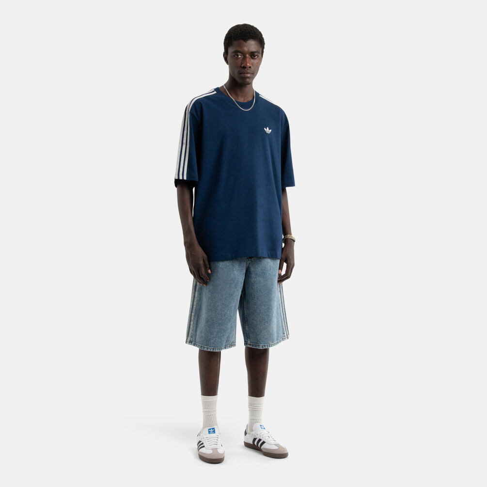 Jorts adidas adicolor Denim Firebird, azzurro