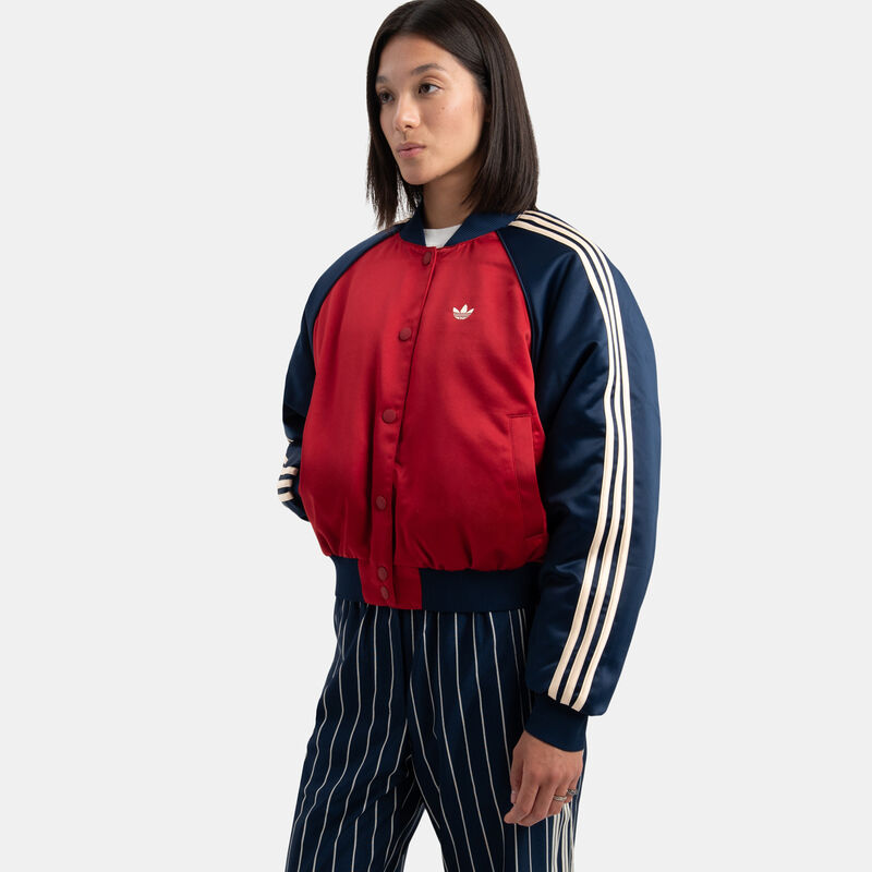 Giacca adidas Satin SST Bomber, rosso/blu/beige