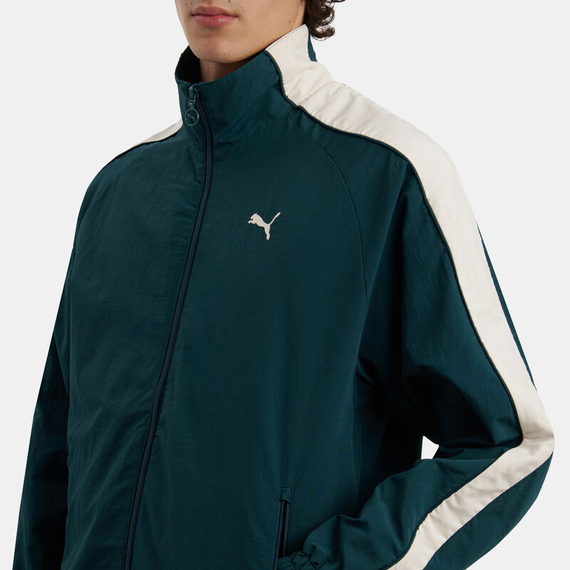 Felpa con zip Puma T7 Oversize, verde/bianco