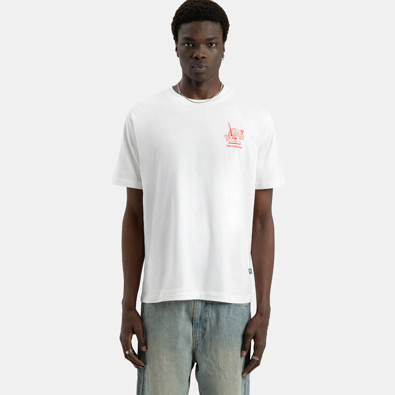 T-shirt New Balance Ramen, bianco/rosso/nero