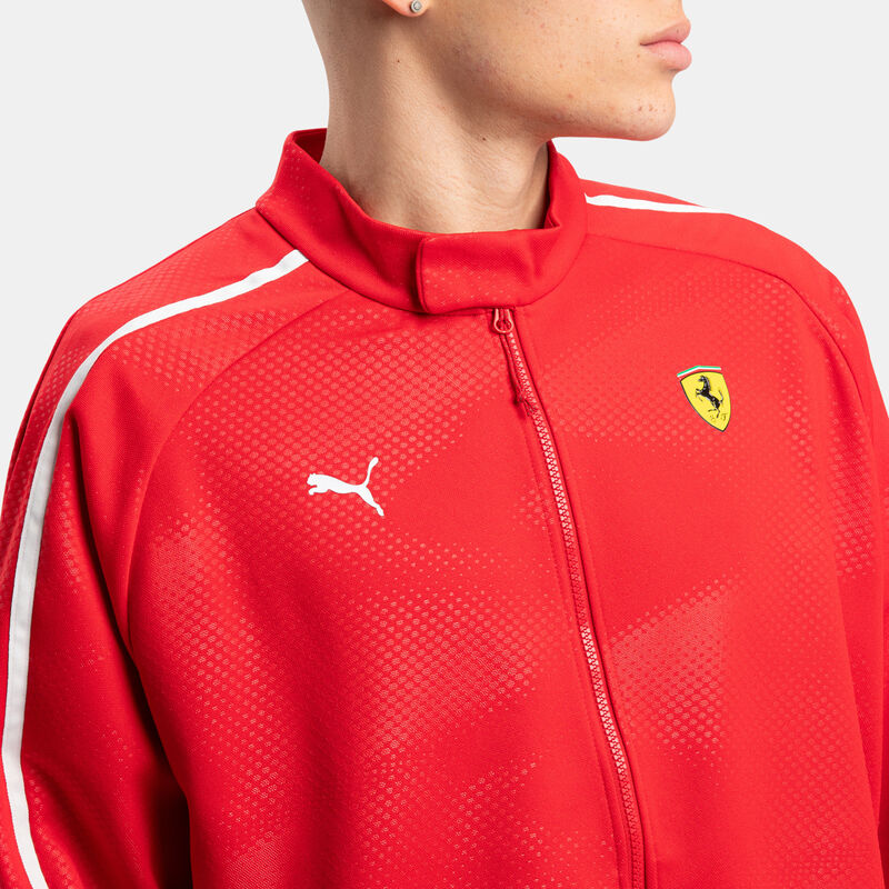 Felpa con zip Puma Scuderia Ferrari T7, rosso/bianco/giallo