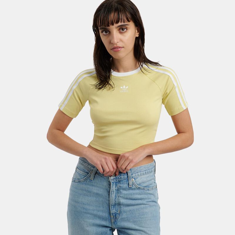 T-shirt adidas 3-Stripes Baby, giallo/bianco
