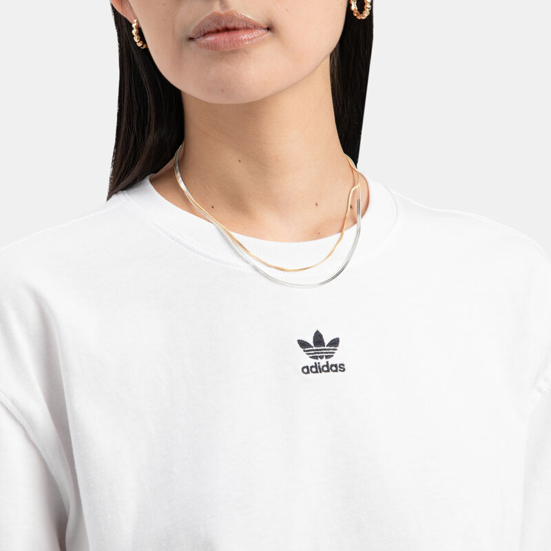 T-shirt adidas Essentials Crop, bianco/nero