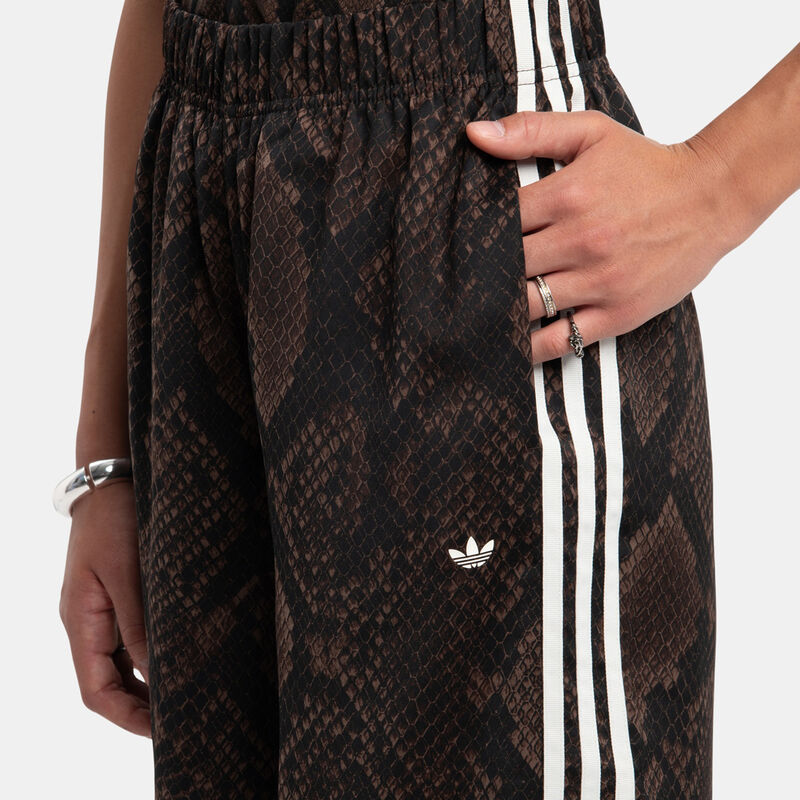 Pantaloni adidas Track Pants Satin Snake Print Wide Leg, animalier/bianco