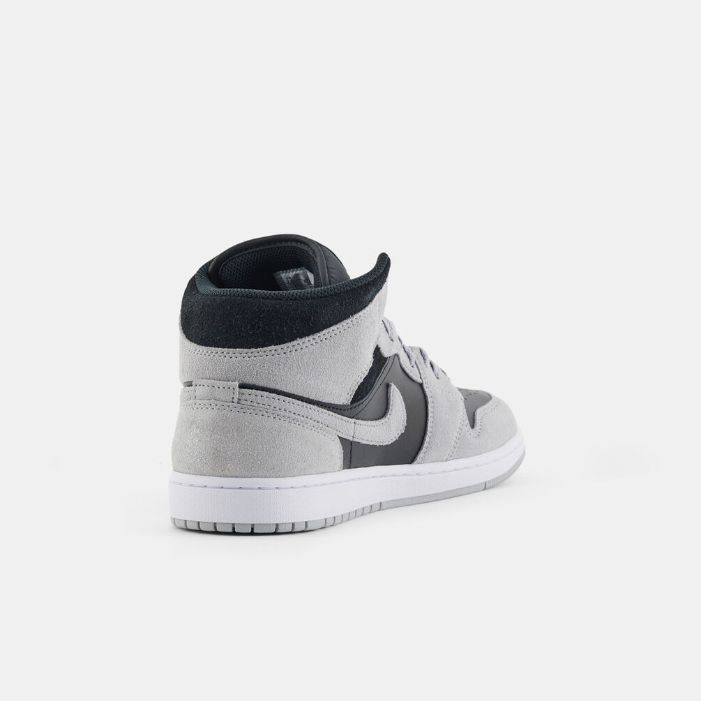 Air Jordan 1 Mid Light Smoke Grey Black, grigio/nero