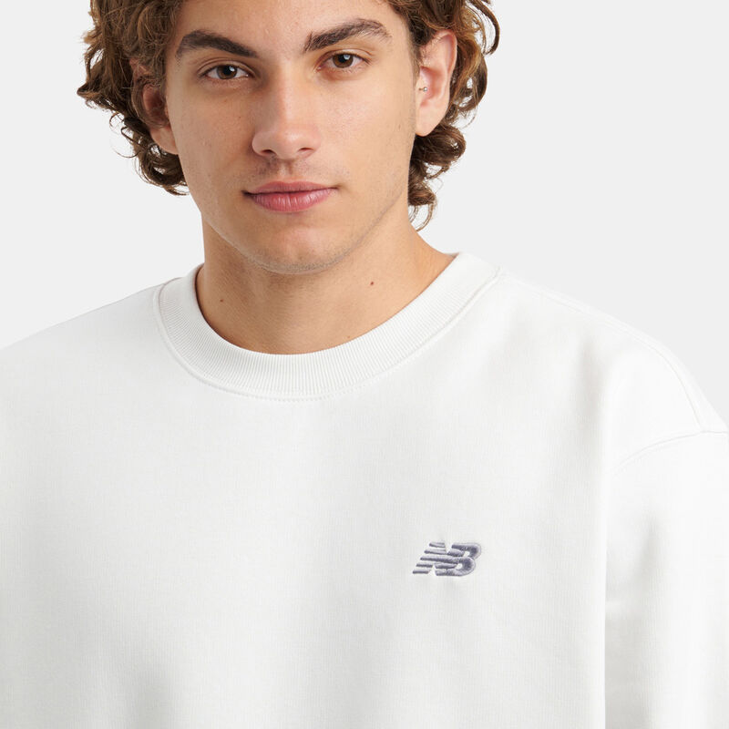 Felpa New Balance Linear Graphic Fleece Crew, GREY