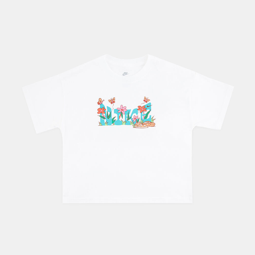 T-shirt Nike Sportswear Boxy ragazzi, bianco/multicolor