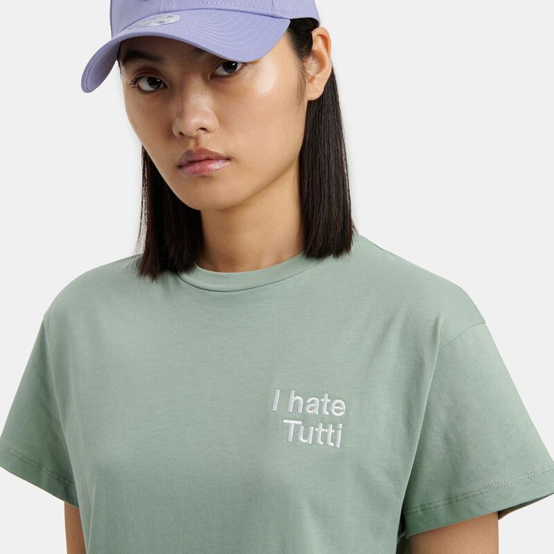 T-shirt VRL Helvetica, verde/bianco