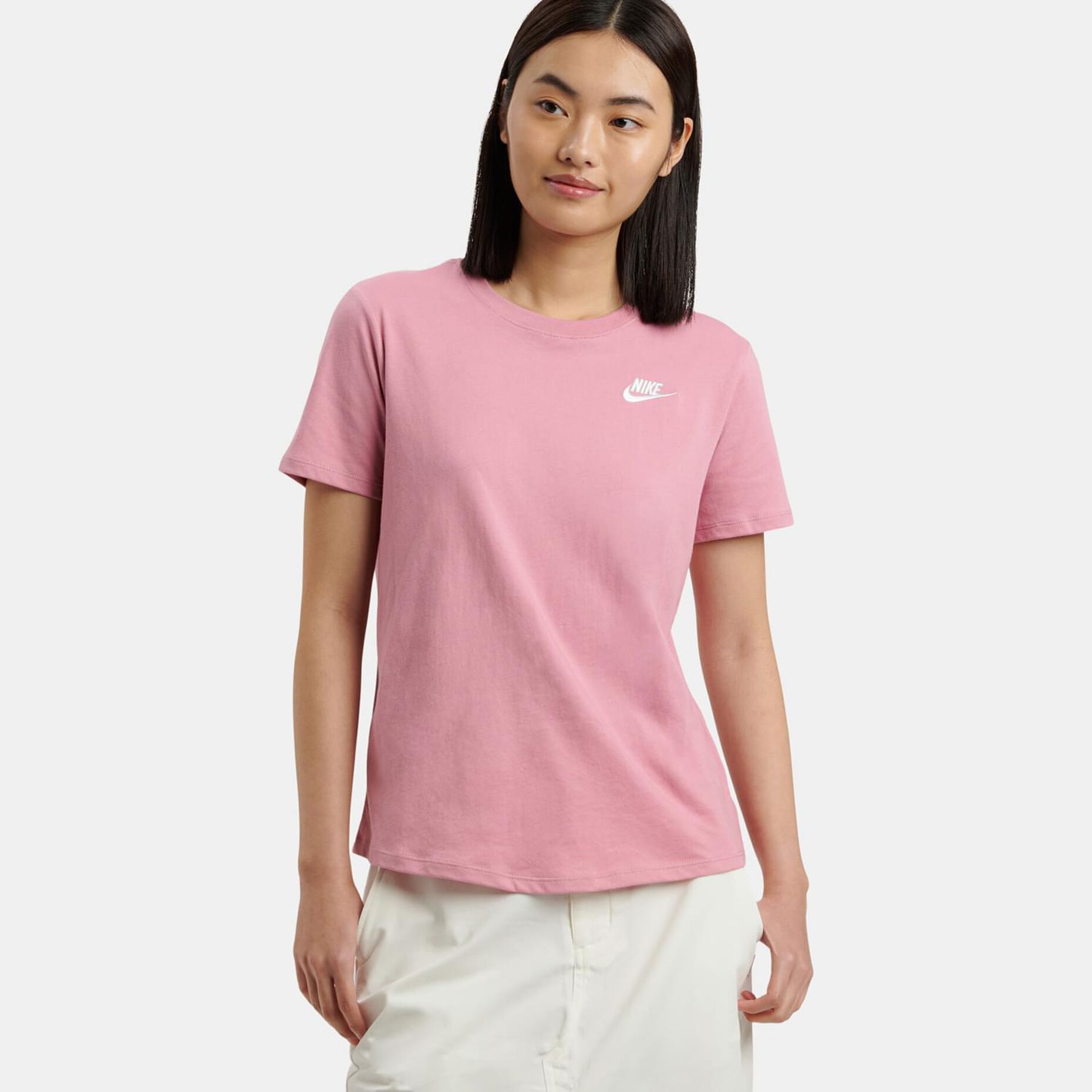 T-shirt Nike Sportswear Club, rosa/bianco