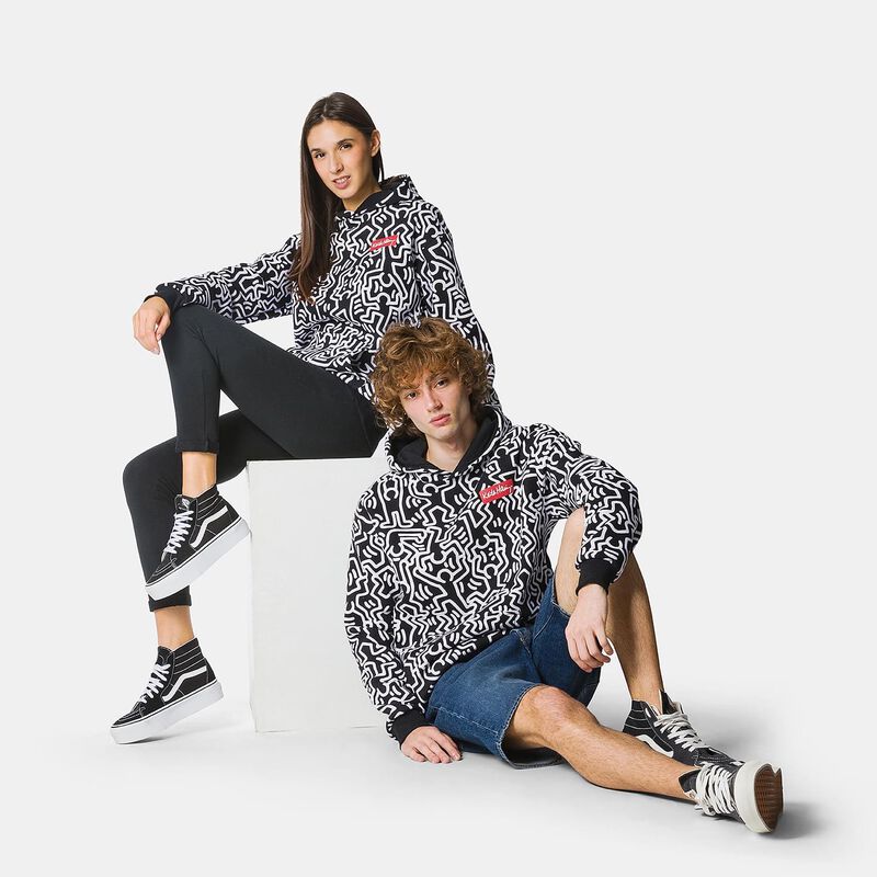 Felpa Speedy Fleece Keith Haring, nero/bianco/rosso