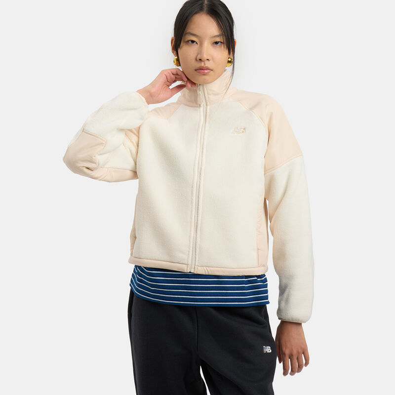 Giacca New Balance High Pile Fleece, beige