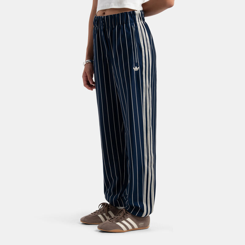 Pantaloni adidas Firebird Pinstripe Loose, blu/beige