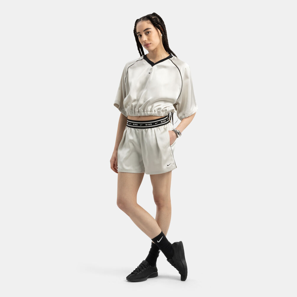Top Nike Sportswear Satin, bianco/nero