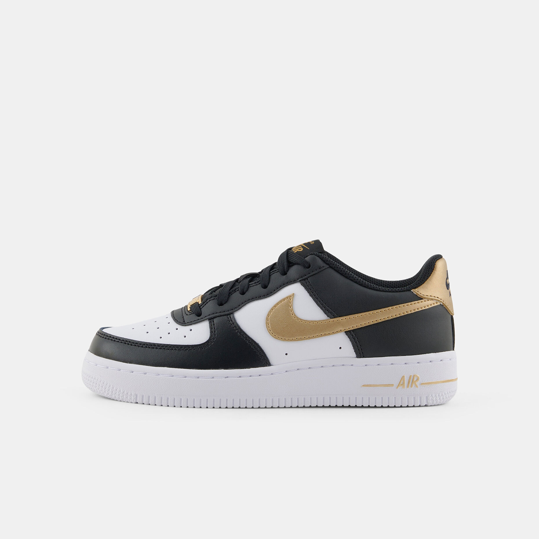 Nike Air Force 1 (GS), nero/bianco/oro