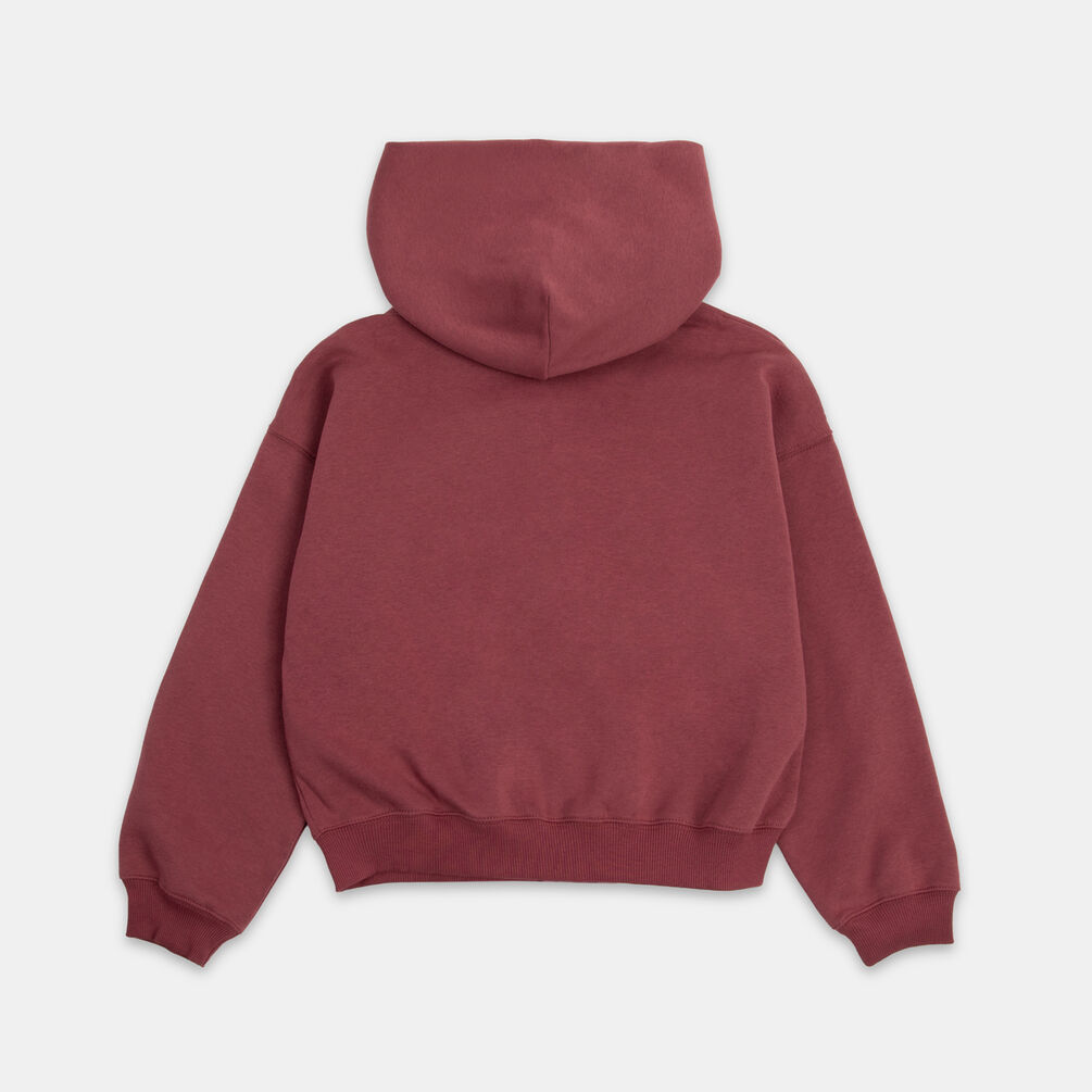 Felpa con zip Nike Sportswear Studio Fleece ragazzi, bordeaux