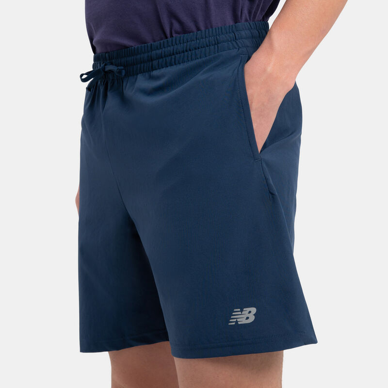 Short New Balance Sport Essentials Logo, blu/grigio