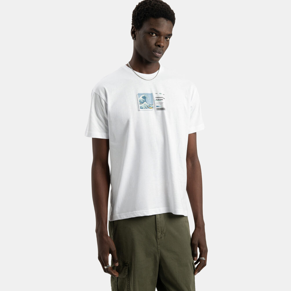 T-shirt Speedy Tee Hokusai, bianco/azzurro