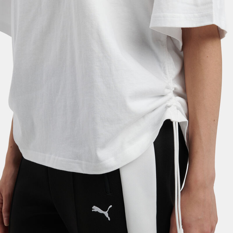 T-shirt Puma DARE TO Oversized Ruched, bianco/nero