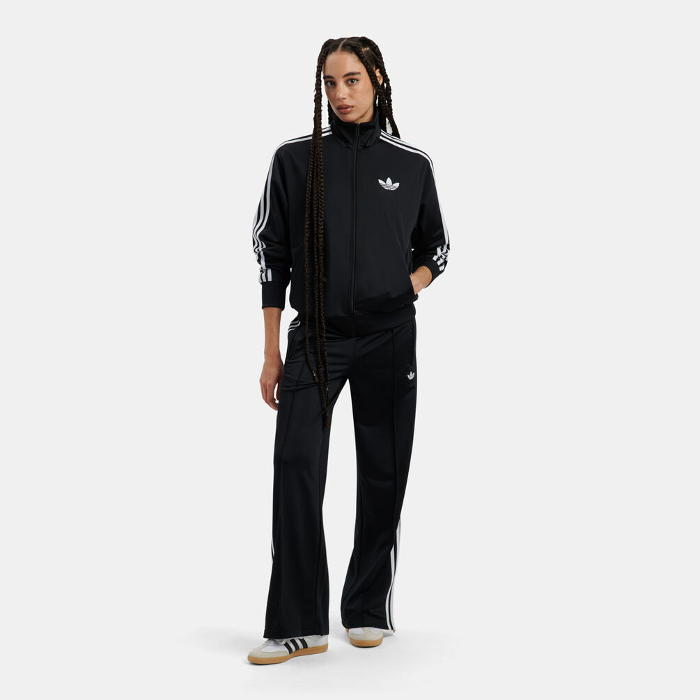Felpa con zip adidas Track top adicolor Classic Firebird Loose, nero/bianco