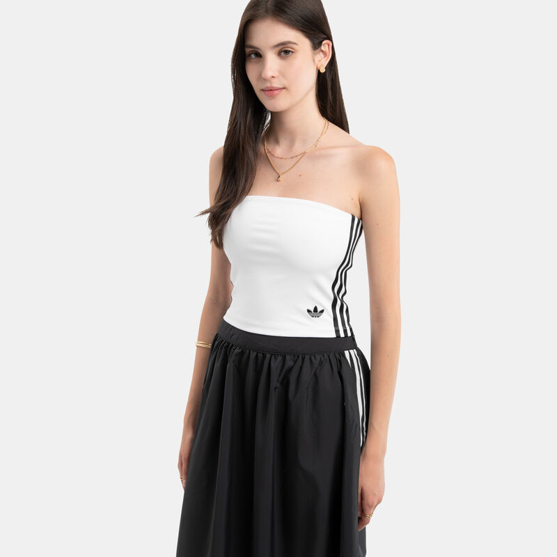 Top adidas Tube 3-Stripes, bianco/nero