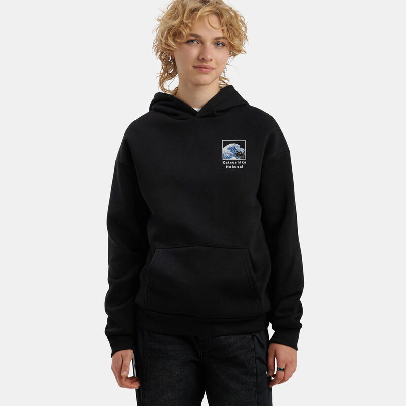 Felpa Speedy Fleece Hokusai, nero/bianco/azzurro