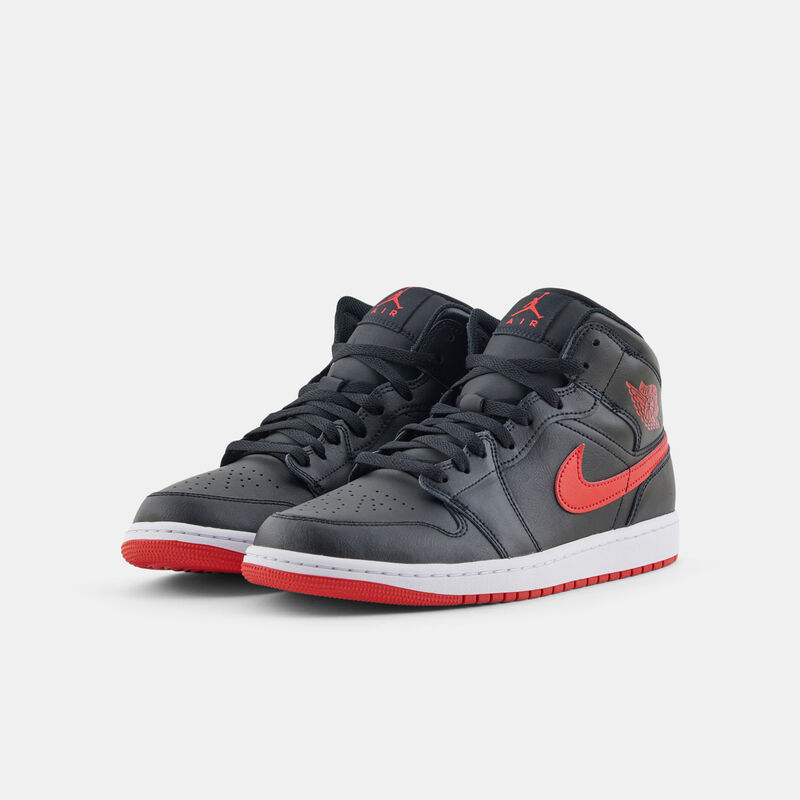 Air Jordan 1 Mid Black University Red, nero/rosso