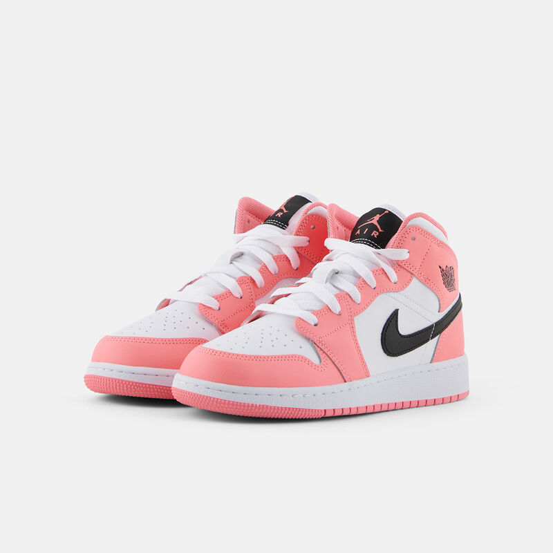 Air Jordan 1 Mid Pink Gaze (GS), rosa/bianco/nero