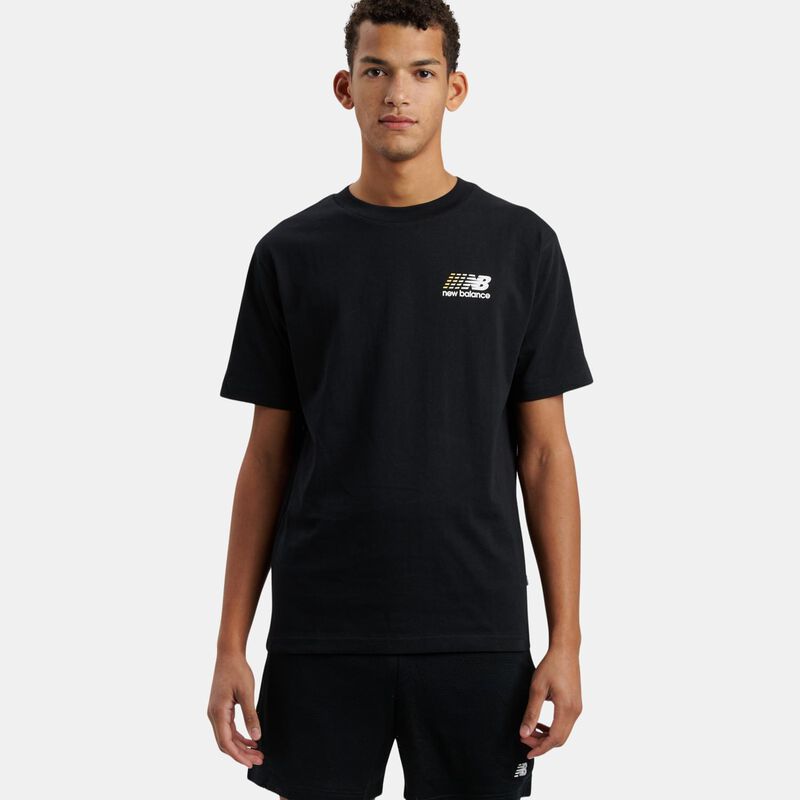 T-shirt New Balance Athletics Multi Color Logo, nero/bianco/giallo