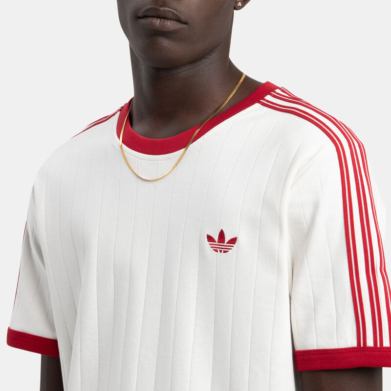 T-shirt adidas Drop Needle 3-Stripes, bianco/rosso