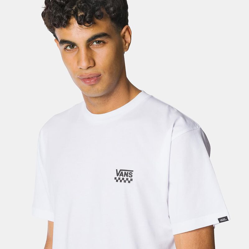 T-Shirt Vans Left Chest Logo, Bianco/nero