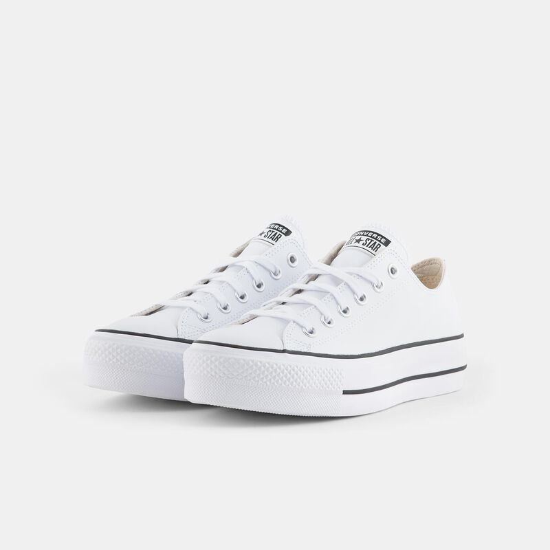 Converse Chuck Taylor All Star Platform Leather, bianco/nero
