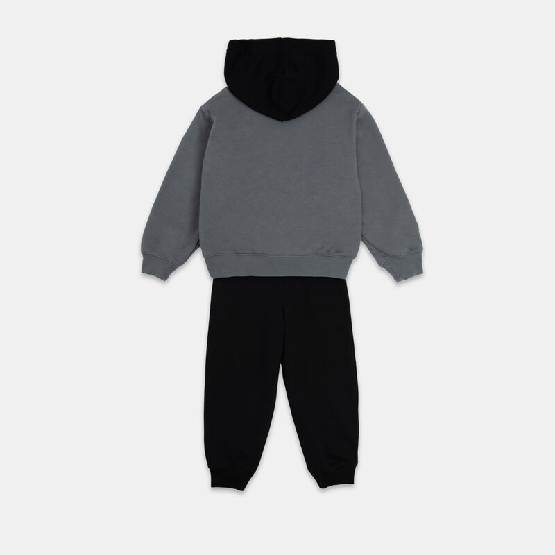 Completo Jordan Brooklyn Fleece bambini, grigio/nero/rosso