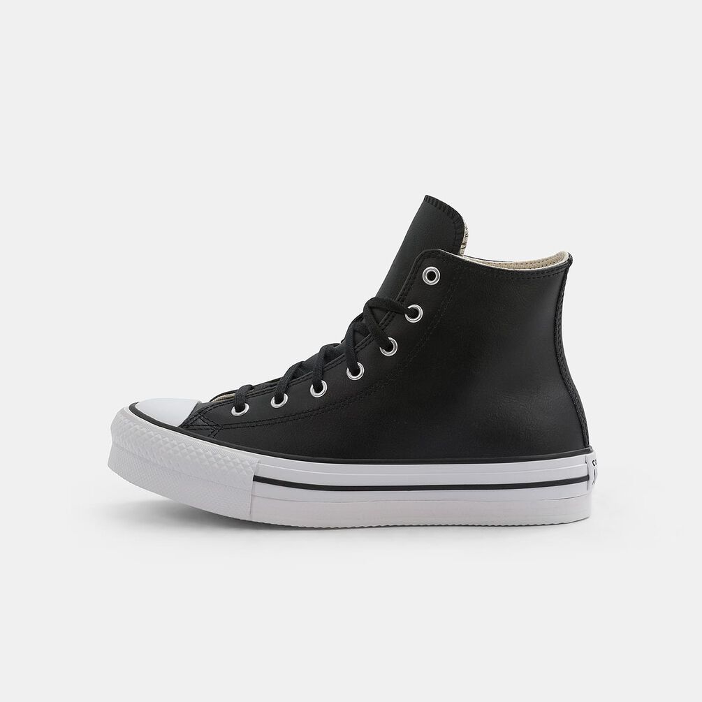 Converse Chuck Taylor All Star Lift Platform Leather, Nero/bianco