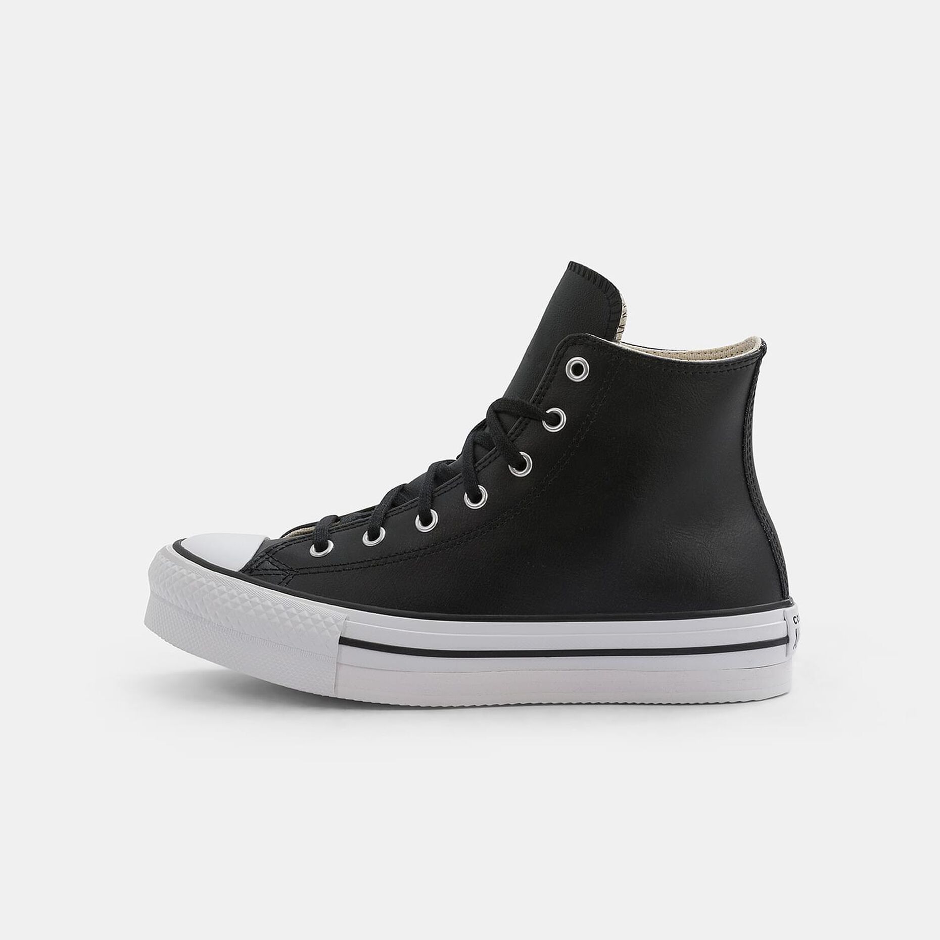 Converse Chuck Taylor All Star Lift Platform Leather, Nero/bianco