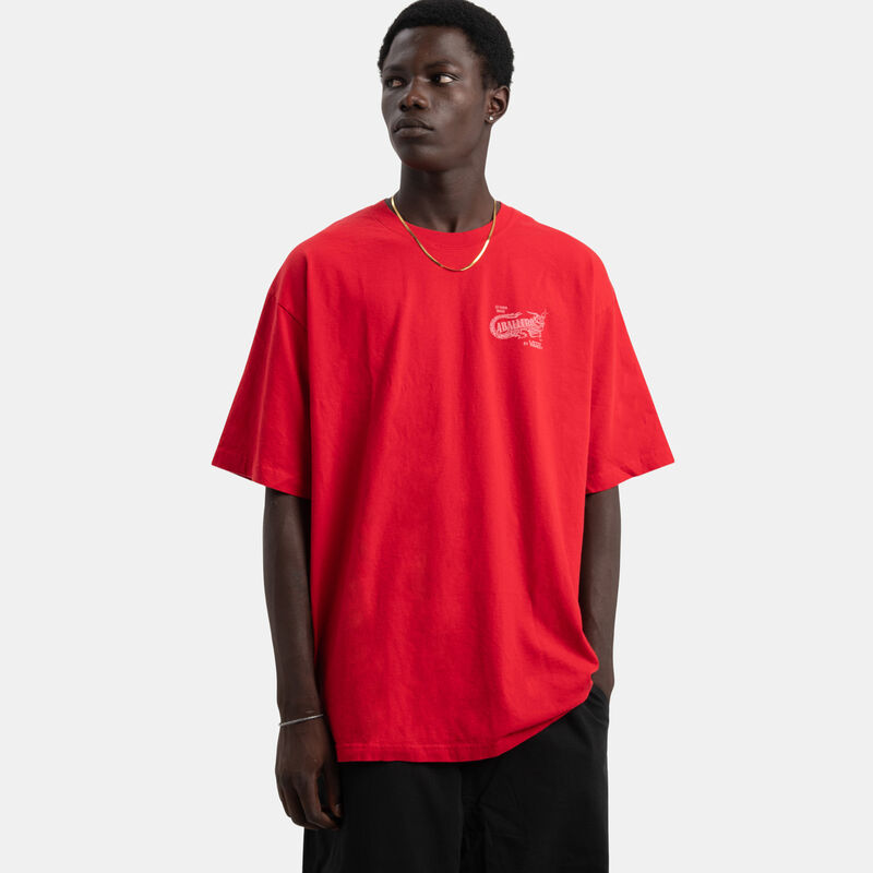 T-shirt Vans Caballero, rosso/bianco