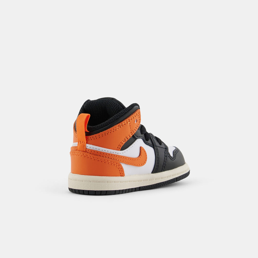 Air Jordan 1 Mid Black Toe Starfish (TD), arancione/nero/bianco
