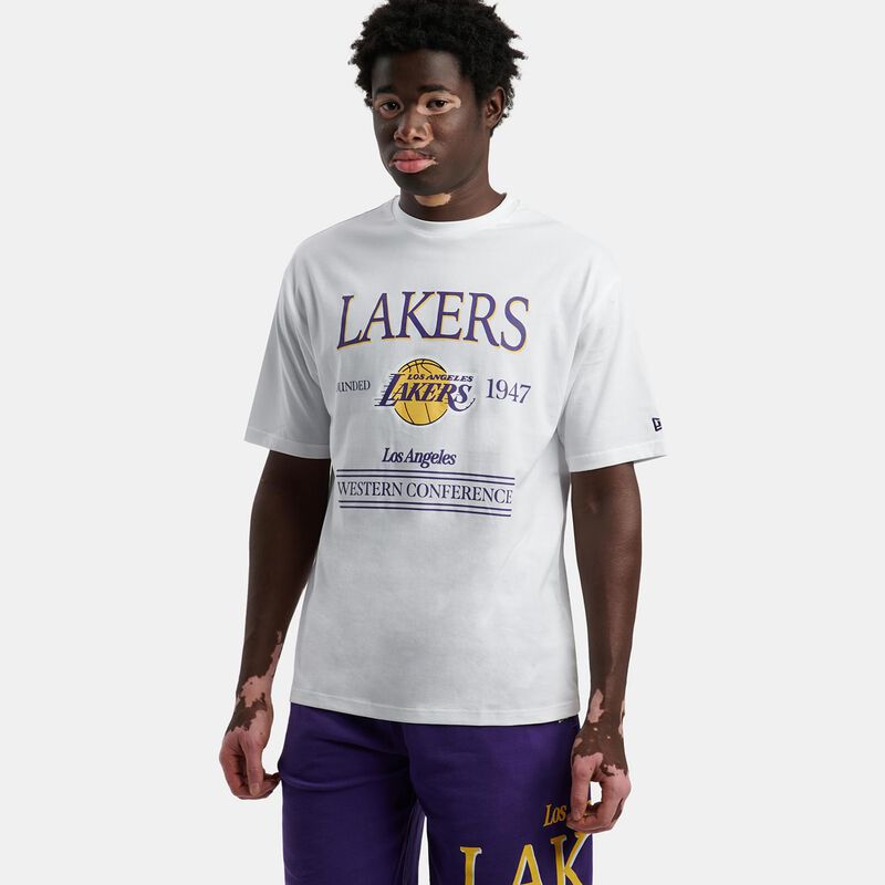 T-shirt New Era LA Lakers NBA Team Graphic, bianco/viola/giallo